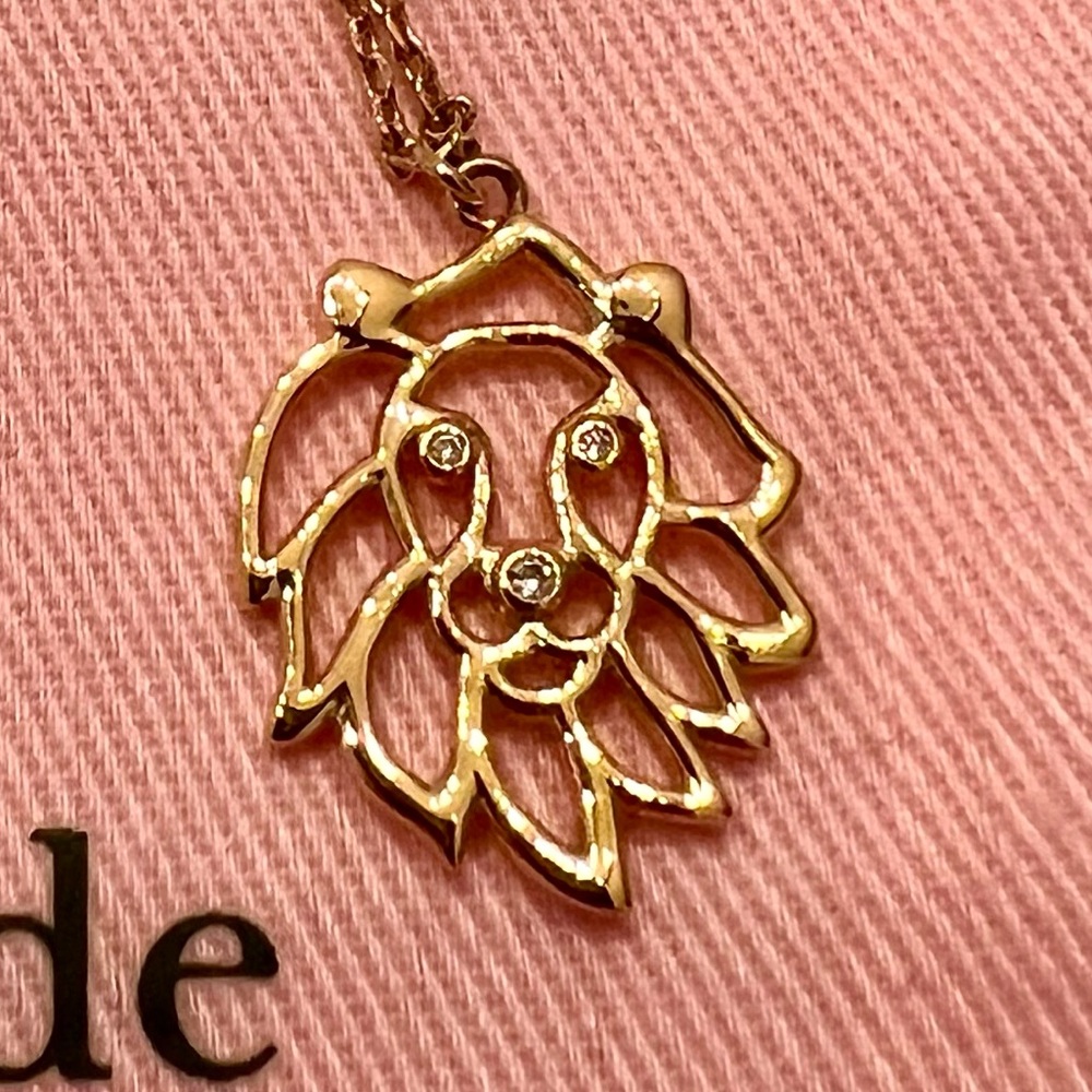 Kate Spade Leo the Lion gold plated necklace